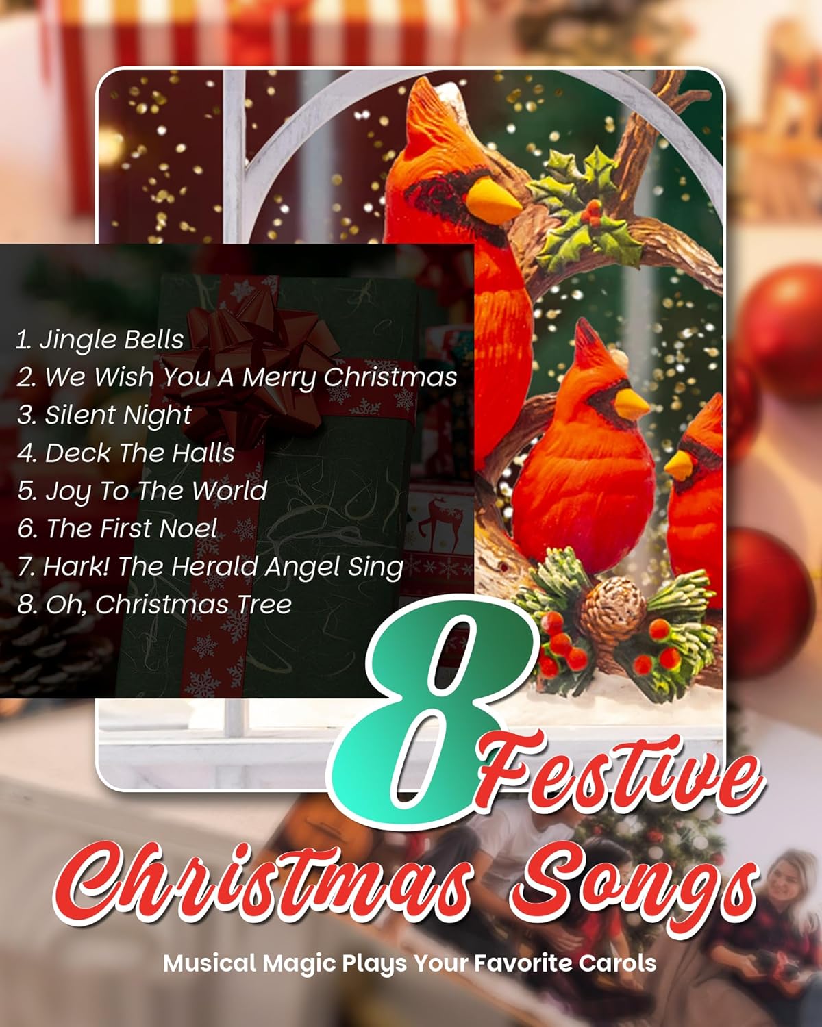 Extra Large Christmas Snow Globes Christmas Lantern, 12.99" Musical Snow Globe with 8 Songs, Santa Snowglobe for Kids Adults, 6H Timer Dual Power, Lighted Christmas Decorations Indoor Gifts