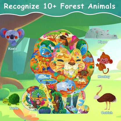 Dinosaur Puzzles for Kids Ages 6-8 Years Old 295 Piece Jigsaw Puzzles Unique Animal Shape Floor Puzzle Ages 8-10 Learning Educational Toys Birthday Gift for Boys Girls Ages 10-12