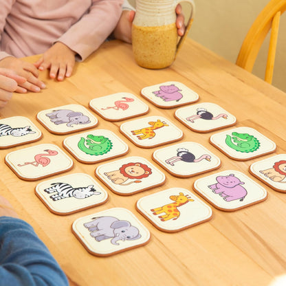 Felt Matching Game for Ages 2–4 – Soft and Safe for Ages 1+ – Montessori Memory Game – Sensory Flash Cards – Best Educational Gift for Ages 1–3 - Woodland Animal Theme
