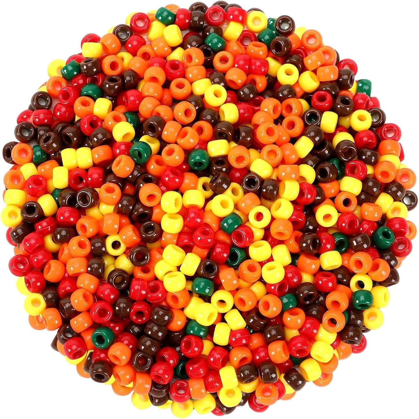 UPINS 1200Pcs Christmas Pony Beads Friendship Plastic Small Hair Beads Red Green White Pony Beads for Necklace Supplies (Christmas)