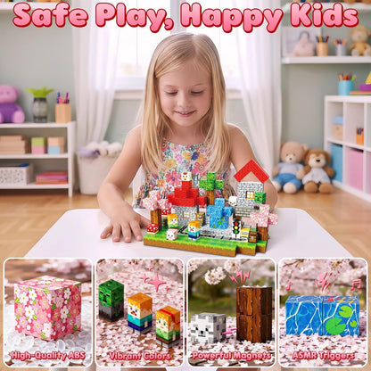Magnetic Blocks Toys for Kids, 100 PCS Building Blocks Cubes, Stacking Magnetic Tiles Toys for Kids Toddlers Boys Girls Ages 3 4 5 6 7 8-12 Birthday Gifts Party Supplies (Underworld)