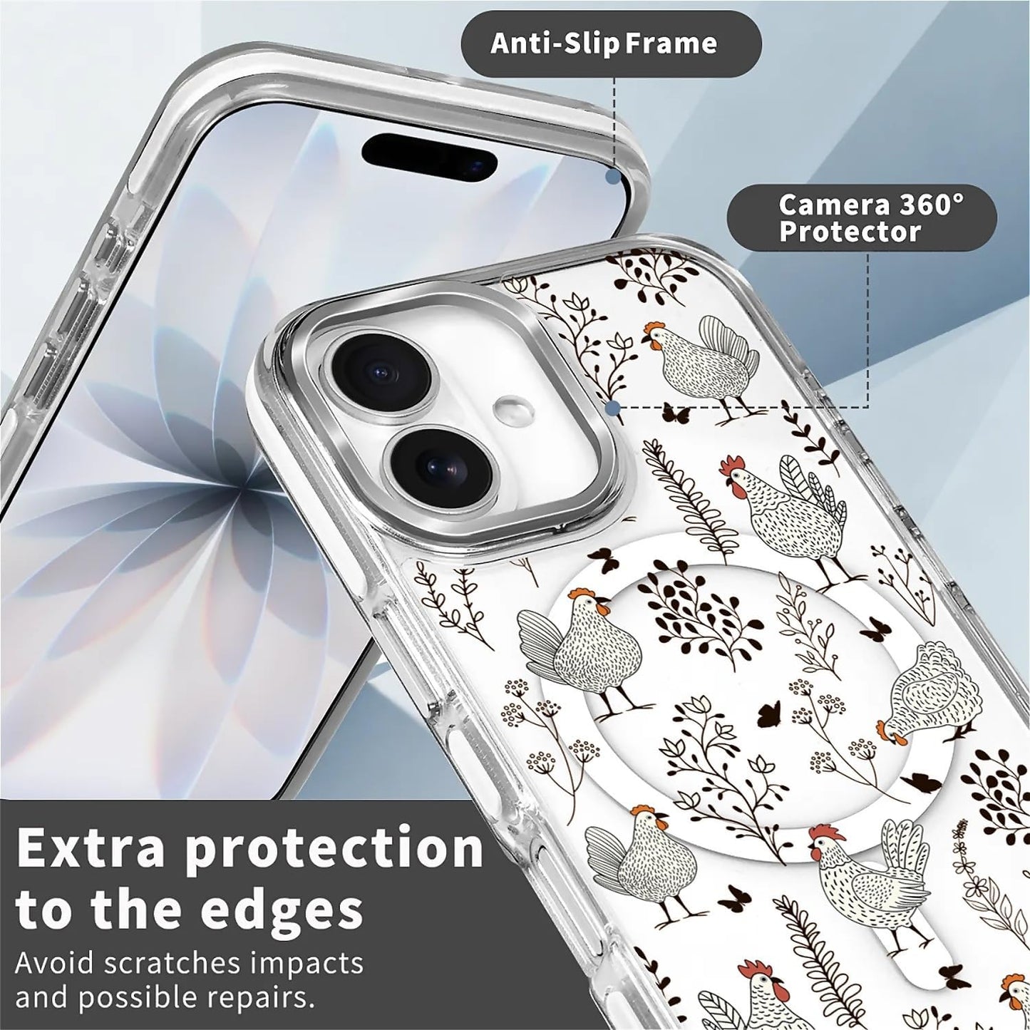 for iPhone 17 Pro Max Case [Compatible with Magsafe],Girls Women Clear Magnetic Case Silicone Shockproof Protective Cover with Pattern Colorful Motivational Letters