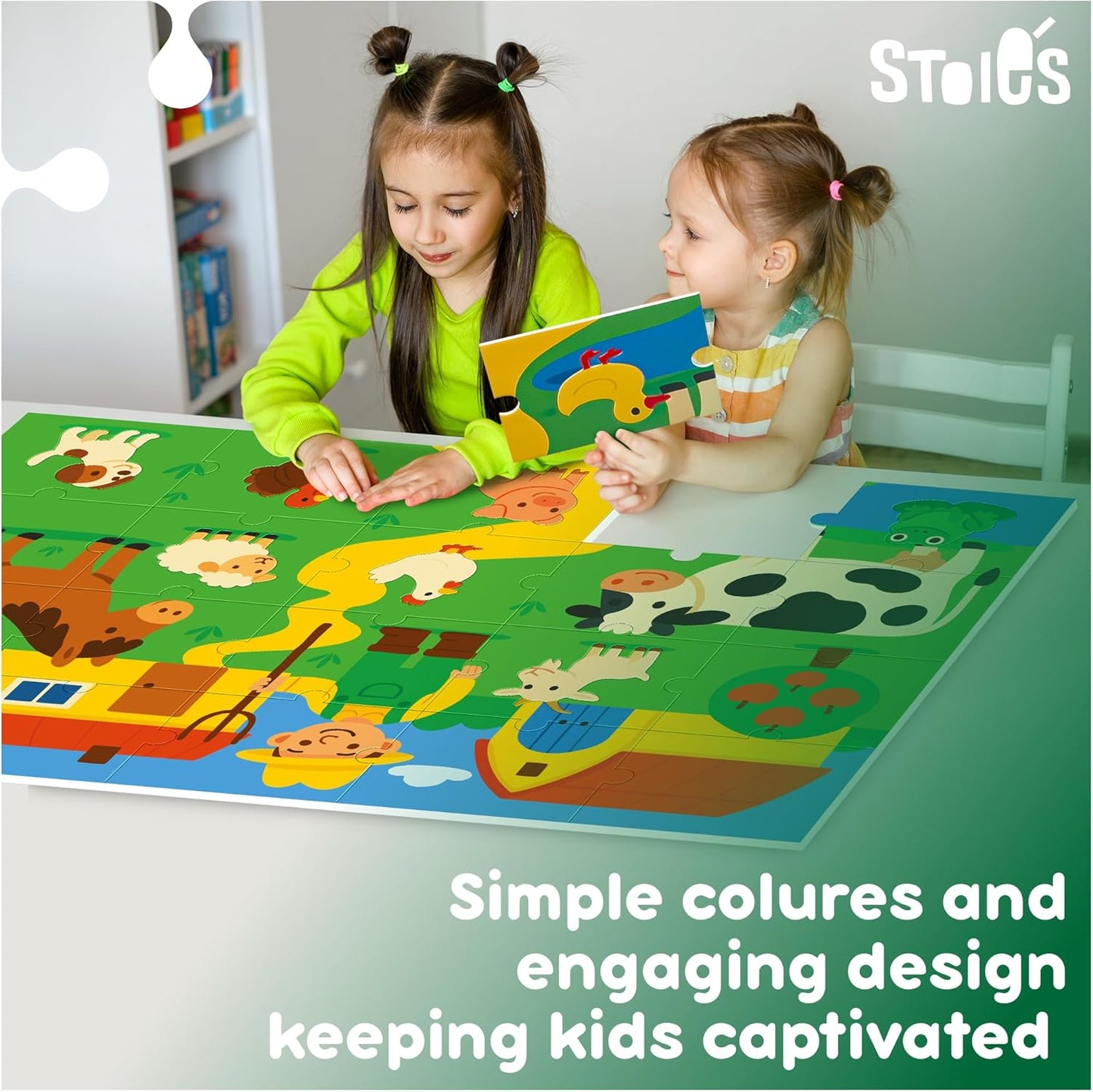 Stoie's Giant Floor Puzzle for Kids Ages 1-3 - My House Theme with 7 Different Rooms - Aids in Developing Fine Motor Skills and Critical Thinking - Made with Durable, Ecological Materials