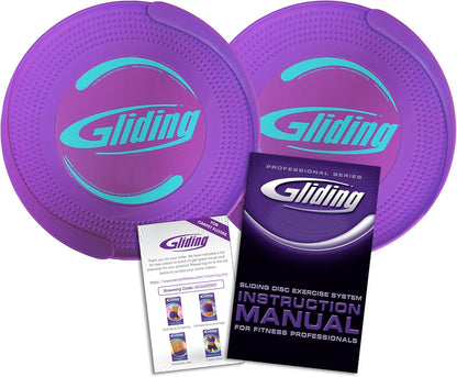 Gliding Discs for Working Out - Exercise Sliders for Carpet & Hardwood Floors 1 Pair, Authentic Workout Sliders Disc for Full Body Resistance Workout, Includes 4 Streaming Video Workouts