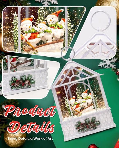 Extra Large Christmas Snow Globes Christmas Lantern, 12.99" Musical Snow Globe with 8 Songs, Santa Snowglobe for Kids Adults, 6H Timer Dual Power, Lighted Christmas Decorations Indoor Gifts