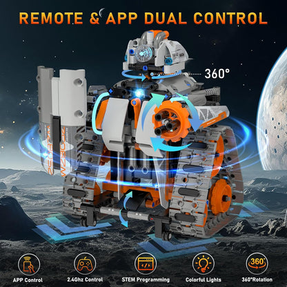 5in1 STEM Building Toys for Kids 6-14, Remote & APP Controlled Mech Robots/Heavy Tanks/Tracked Racer STEM Building Kit for Kid Science Learning, 552 Pcs DIY Erector Sets Gifts for Boys & Girls