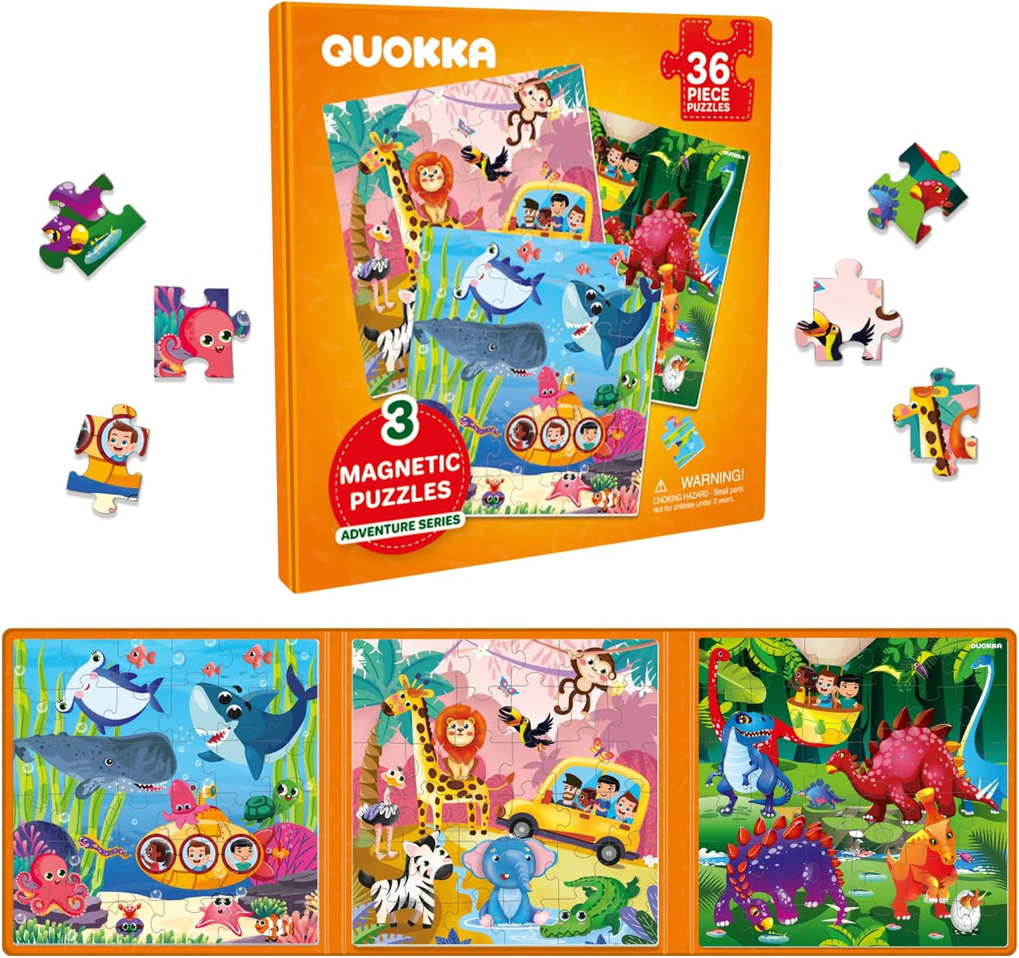 QUOKKA Magnetic Puzzles for Kids Ages 4-6 – Magnetic Fractions Learning Set for Kids 6-12 – Math Games for Homeschooling, Classrooms & Travel – 110 Magnets, 12 Task Pages, Marker – Toddler Travel Toys