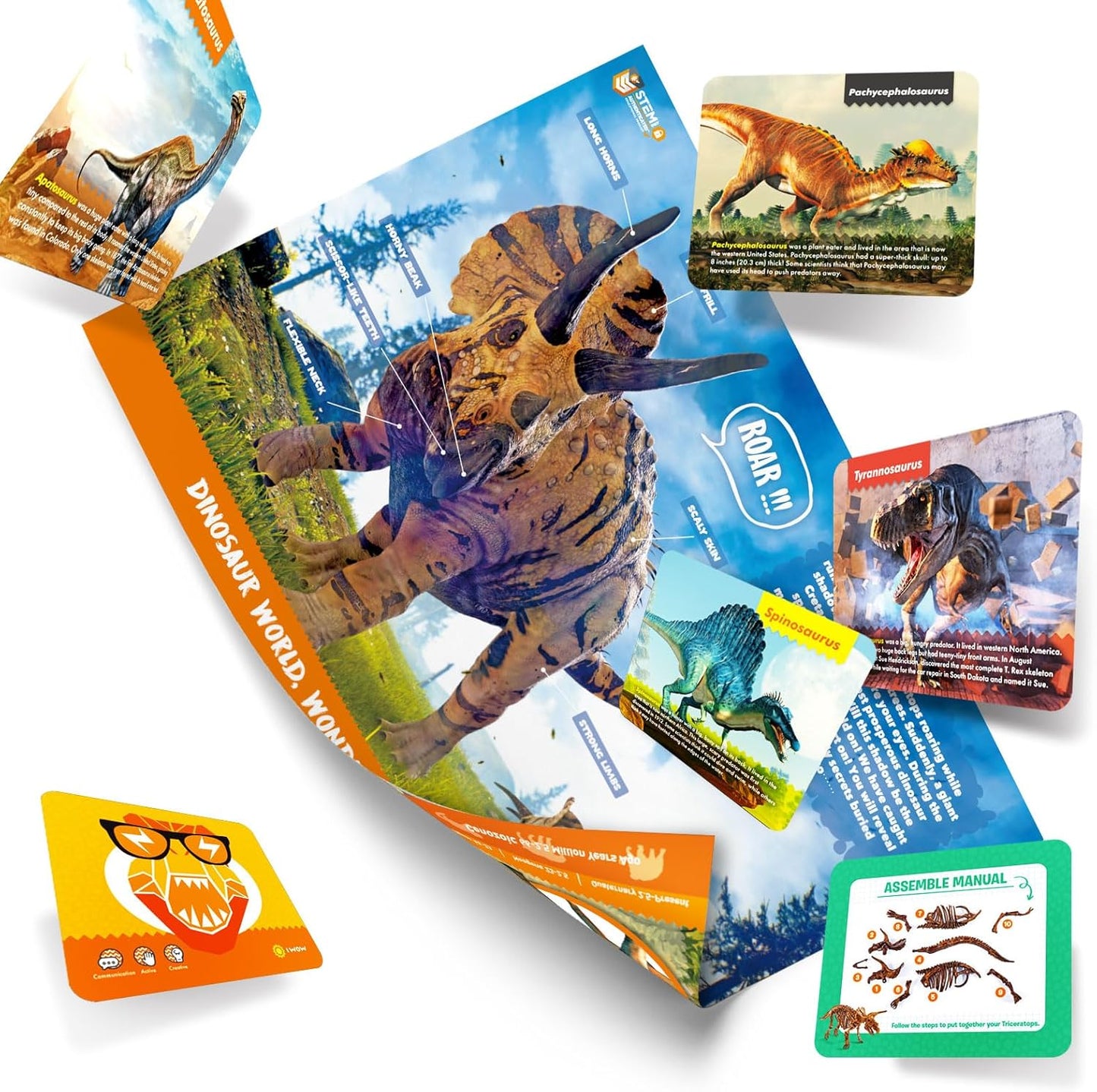 Dinosaur Tyrannosaurus Fossil Dig Kit - 2-in-1 Excavate & Build Set with Tools, Educational STEM Toy Gift for Kids Ages 6+
