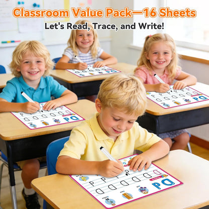 Alphabet Number Shapes Flash Cards,Handwriting Practice Writing Tracing Phonics Preschool Kindergarten Toddler Learning Activities Homeschool Classroom Autism Educational Toys ABC Letter