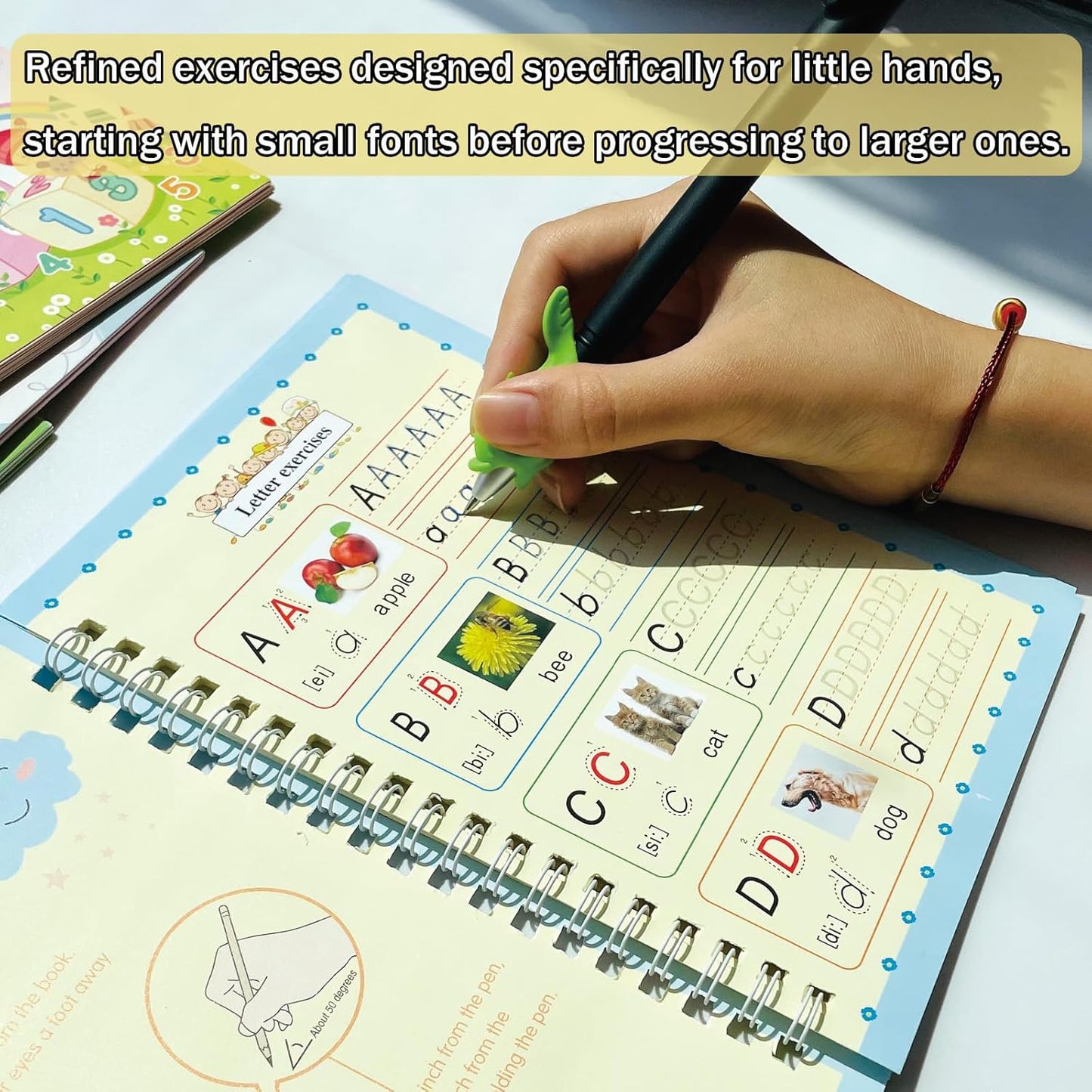 Magic grooved Writing Practice Book, Reusable grooved Handwriting Practice for Kids, Tiny Thinkers Handwriting Practice Magic Copybook, for grooved Writing Books for Kids 3-5
