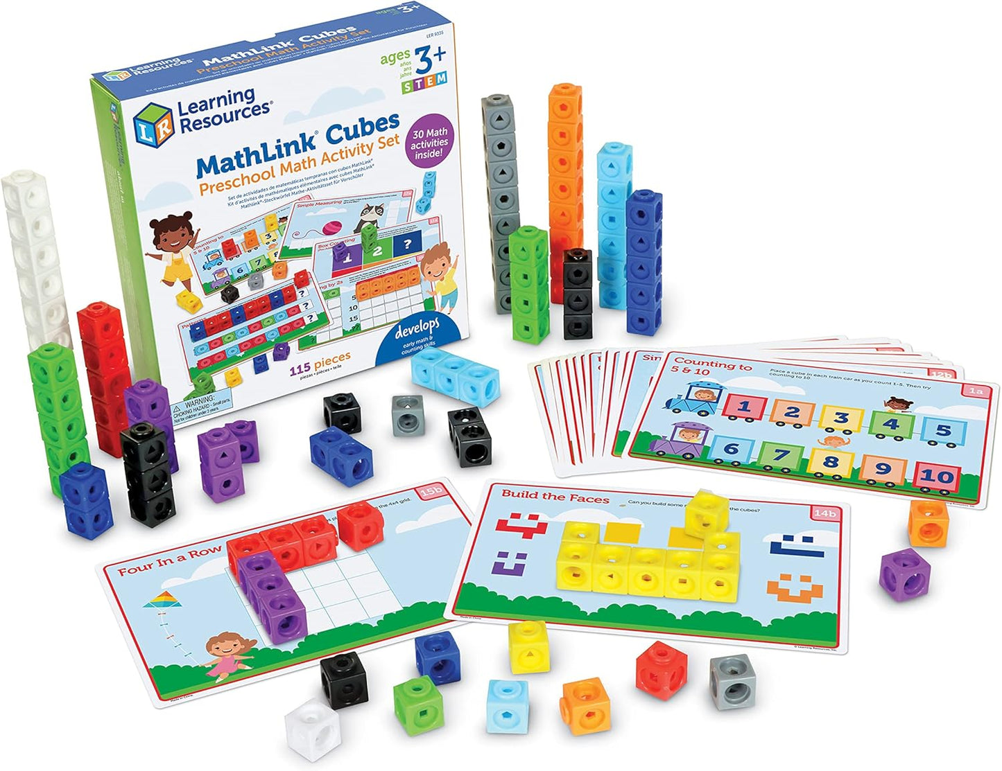 Learning Resources MathLink Cubes Kindergarten Math Activity Set Sea Adventures! - 115 Pieces, Age 5+, STEM Teaching Toys, Kindergartner Games