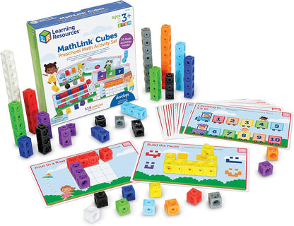 Learning Resources MathLink Cubes Kindergarten Math Activity Set Sea Adventures! - 115 Pieces, Age 5+, STEM Teaching Toys, Kindergartner Games
