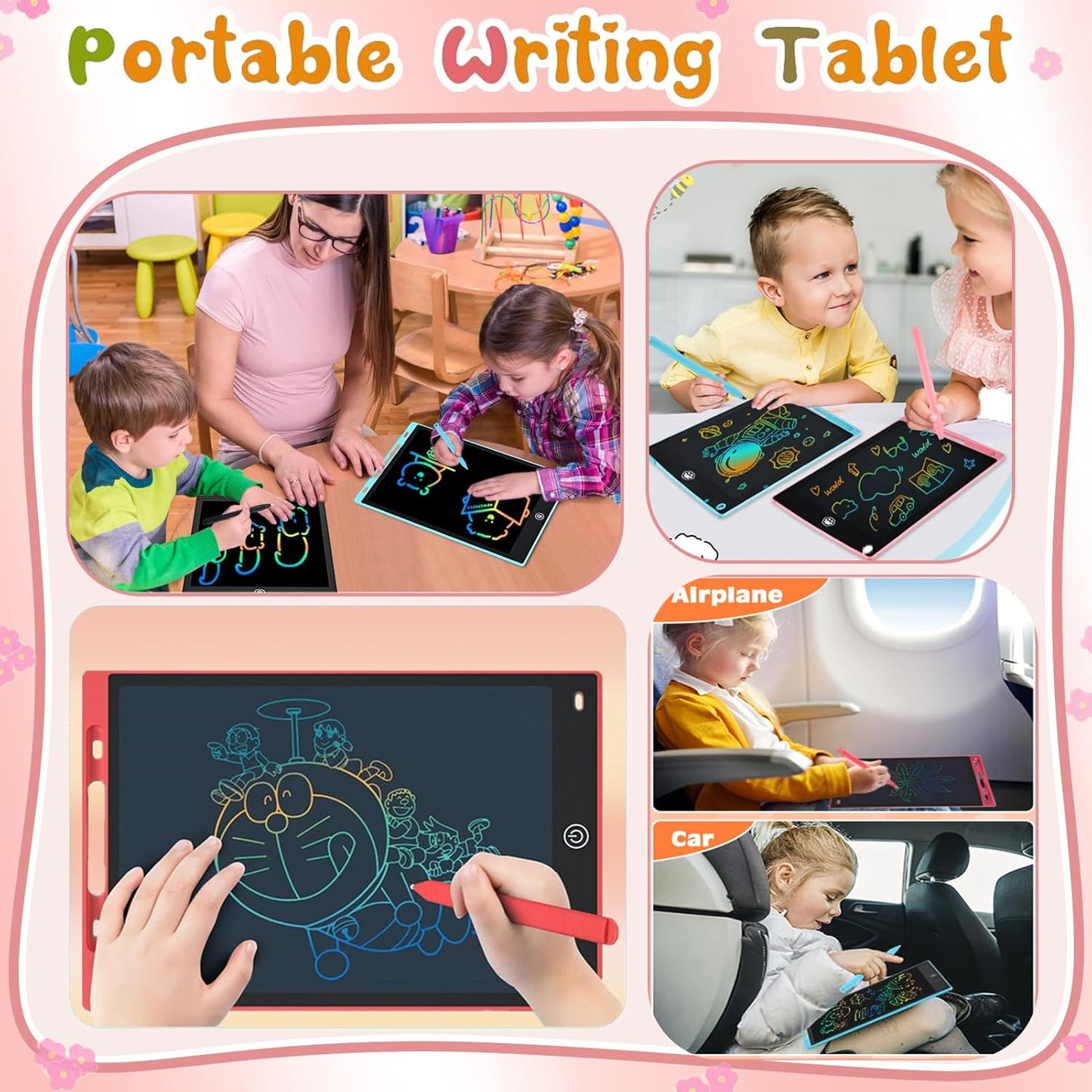 6 Pack LCD Writing Tablet for Kids Toys 8.5 Inch Colorful Doodle Board Bulk, Eye-Protection Drawing Pad Toddler Travel Essentials Toys for 3-8 Year Old Boys Girls, Birthday Xmas Gifts