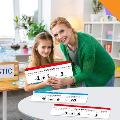 8 Packs Magnetic Number Line Boards, Dry Erase Writable and Erasable Math Board Addition & Subtraction White Board Magnets for Kids, Students, Classroom and Home (Each Measures 12” x 3.5”)