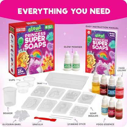 Doctor Jupiter Glam Science, DIY Makeup Craft Kit for Girls Ages 6+ | 50+ Beauty Recipes - Make Your Own Makeup, Perfume, Lip Gloss, Bath Bomb| Birthday Gift Ideas for 6-7-8-9-10-11-12 Year Olds