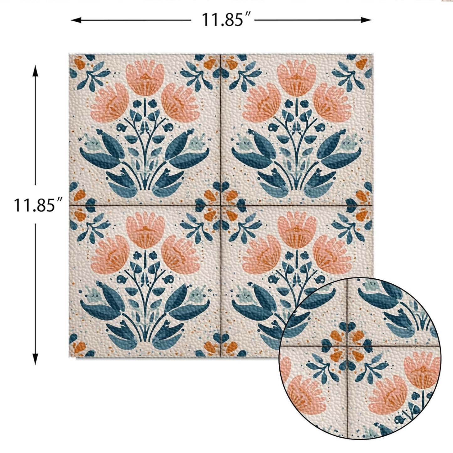 Wall Tiles Peel and Stick 12x12 Inch Ocean Coral Fish Pattern Vinyl Stickers Self Adhesive Tiles for Kitchen Bathroom Shower Laundry Room Aquarium Theme Home Renovation DIY Decor