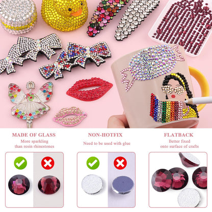 5000PCS SS6/2mm Glass Crystal Rhinestones (Clear), Bedazzling Flatback Rhinestones for Crafting DIY Crafts Nail Art Makeup Decoration, Gems Diamond Charms for Tumbler Shoes Clothing Mug