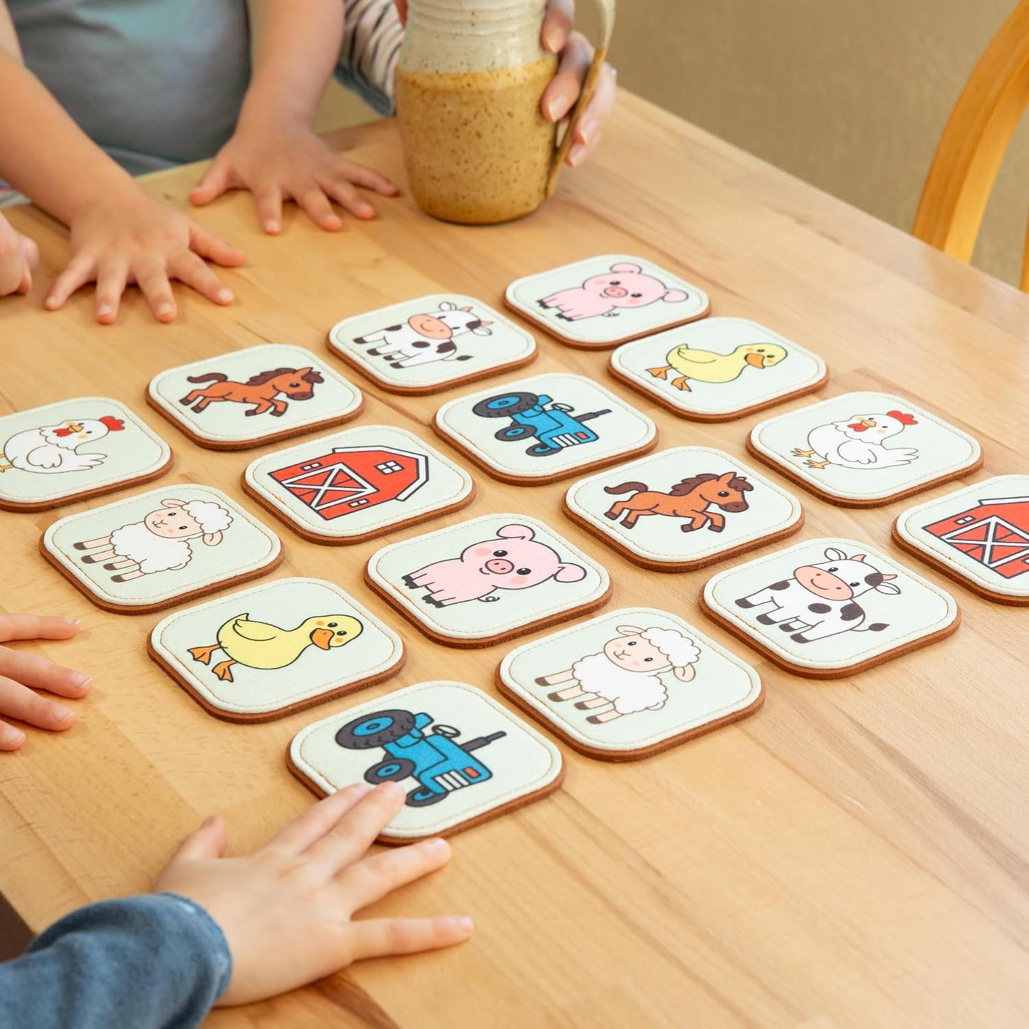 Felt Matching Game for Ages 2–4 – Soft and Safe for Ages 1+ – Montessori Memory Game – Sensory Flash Cards – Best Educational Gift for Ages 1–3 - Woodland Animal Theme