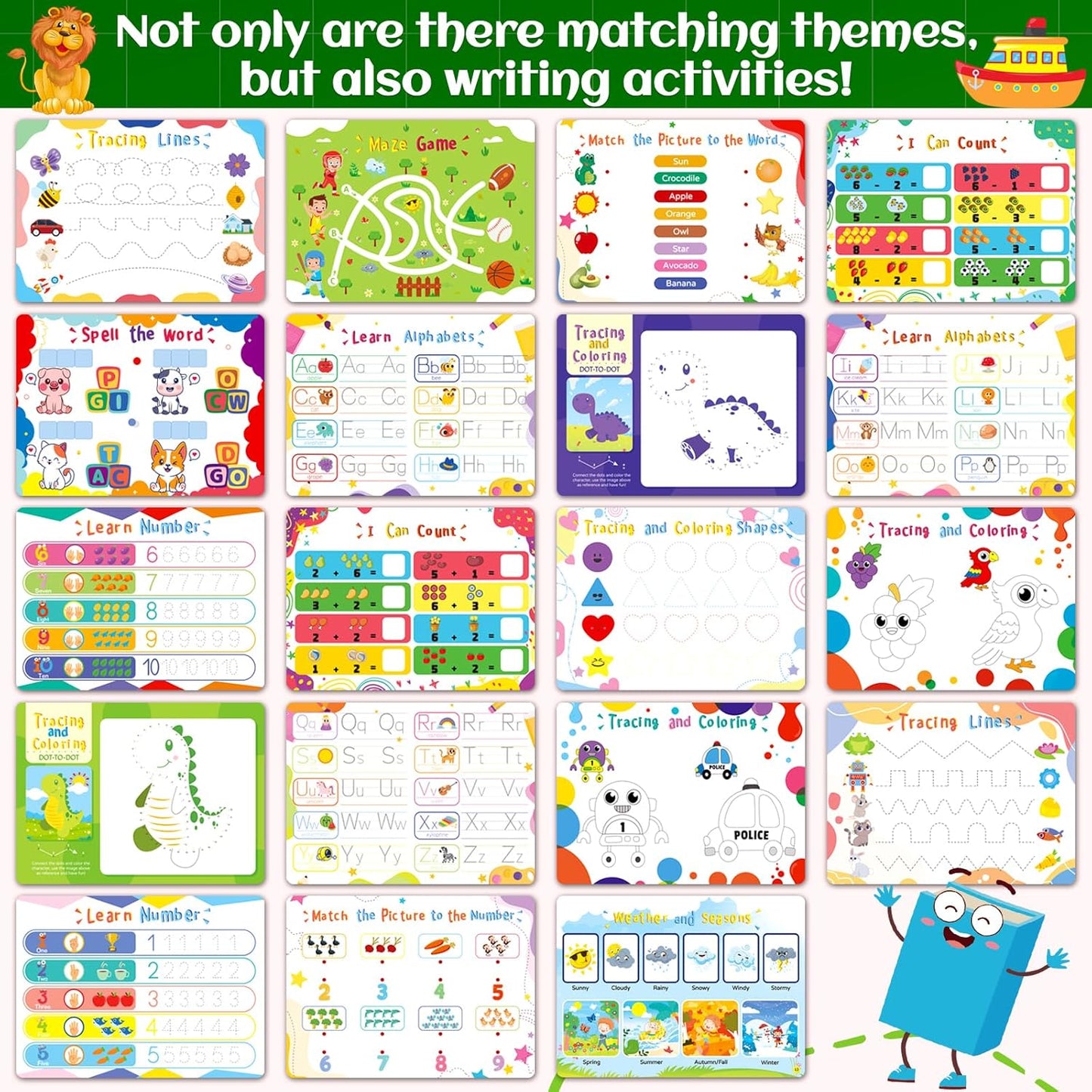 YTSQLER Montessori Busy Book for Toddlers 3-5 Kids Preschool Learning Book with 36 Themes Toddler Learning Toys Activities Velcro Autism Materials Homeschool Pre k Educational Gifts