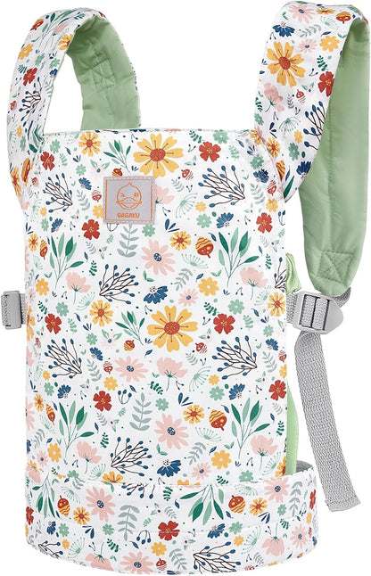 GAGAKU Doll Carrier for Kids, Toy Baby Doll Carrier, Reborn Dolls Carrier Toy Baby Sling with Adjustable Straps, Baby Doll Accessories - Green - Camellia