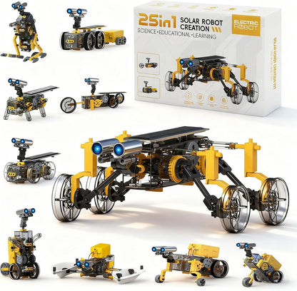 STEM 25-in-1 Education DIY Solar Power Toys for Boys Age 8-12, Science Kits Robots Toys for Ages 8-13, Building Toys Robotics Experiment Set Birthday Gifts for Kids 8 9 10 11 12 13 14+ Years Old