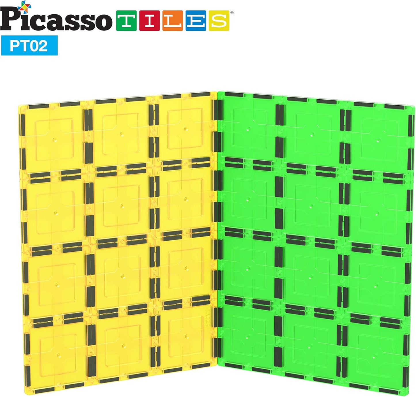 PicassoTiles 12pc Supersized Magnetic Building Tile Base Plate Jumbo XL Foundation Stabilizer Boards STEM Engineering Construction Kit for Kids Educational Learning Toy Magnet Blocks Stacking Set PT12