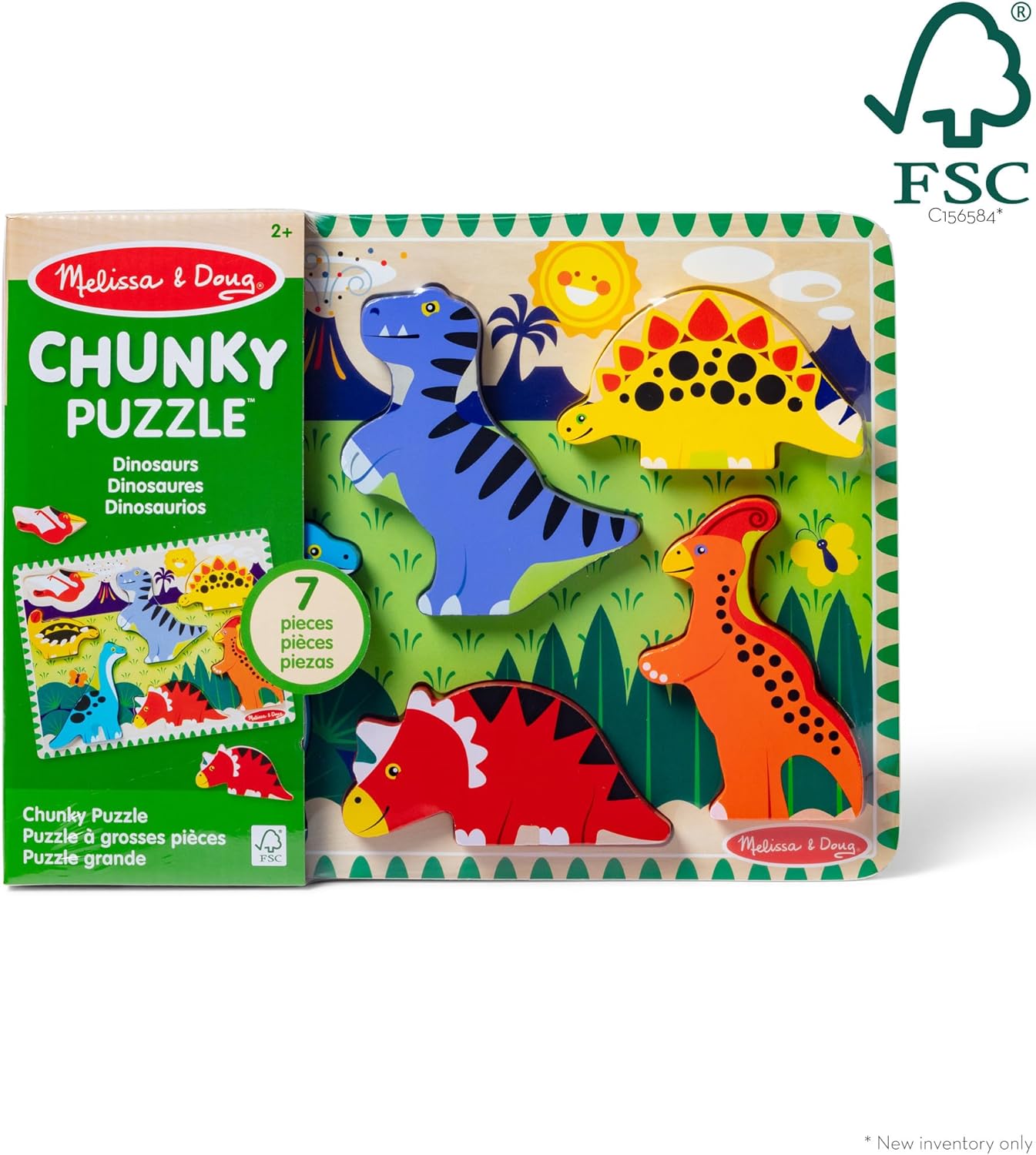 Melissa & Doug Safari Wooden Chunky Puzzle (8 pcs), Educational Screen Free Activity for Toddler, Preschoolers and Kids Ages 2+ - FSC Certified