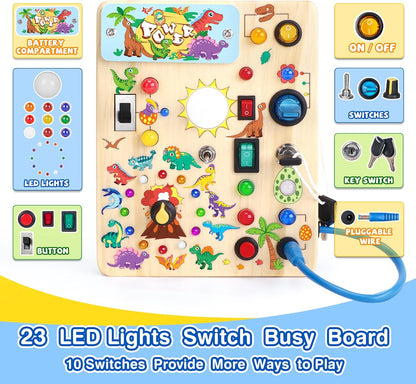 Grarain Busy Board for Toddlers - Montessori Educational Toy for 1-3 Year Old Boys & Girls | Travel-Friendly Sensory Learning Activity | Ideal for Kids with Autism(Clocks Busy Board)