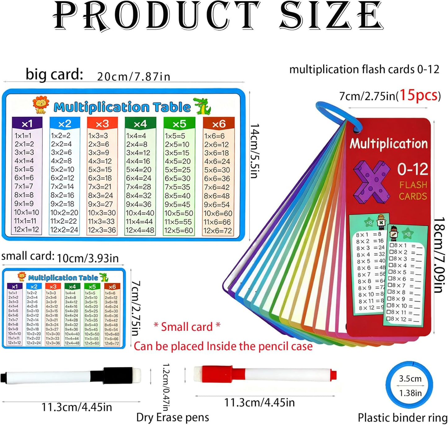 0-12 Multiplication Flash Cards, Multiplication Times Table Chart Flash Cards, Multiplicationtimes Table Chart,Fun Educational Math for 1st 2nd 3rd Grades