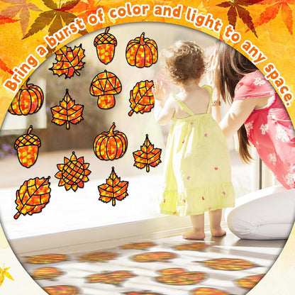 32 Sets Outer Space Suncatchers Craft Kit DIY Window Stained Glass Effect Planet Astronaut Alien Paper Crafts Home School Classroom Decoration Kid Birthday Gift Creative Art Project Activity Game - Colors A