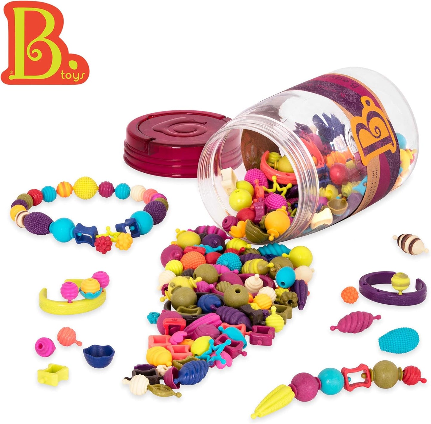 B. toys – Pop Arty! 150 Pieces – Jewlery Making Kit – Creative Pop Snap Bead Set for Kids – DIY Craft Jewelry Making Kit – Necklaces, Rings, Bracelets – 4+ Years