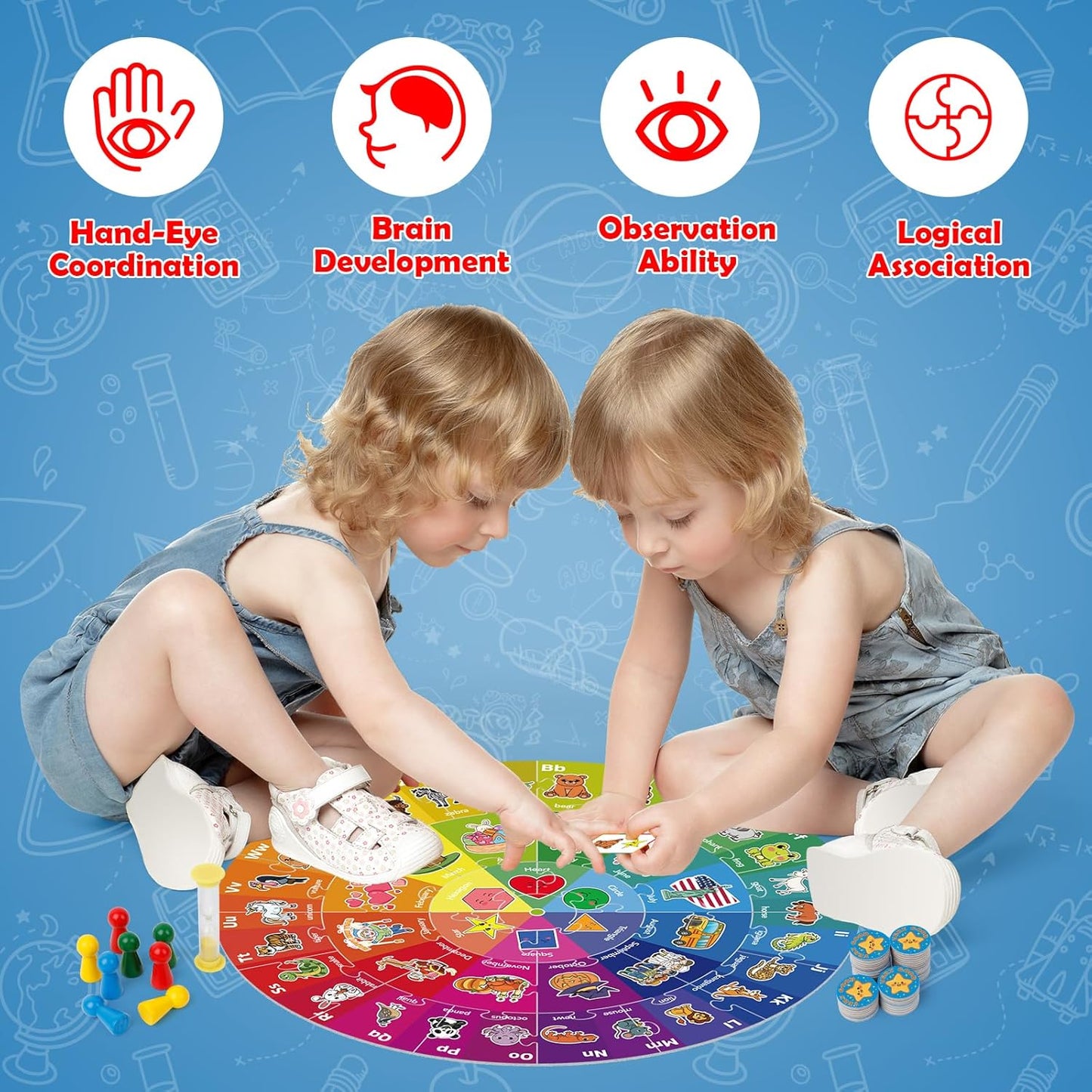 Quilinz Jigsaw Puzzles,Floor Puzzle,Animal Puzzle for Kids,Alphabet Learning Toys,ABC Letter Games for Kindergarten,Memory Matching Game,Family Board Game,Toddler Educational Toys,Birthday Gift
