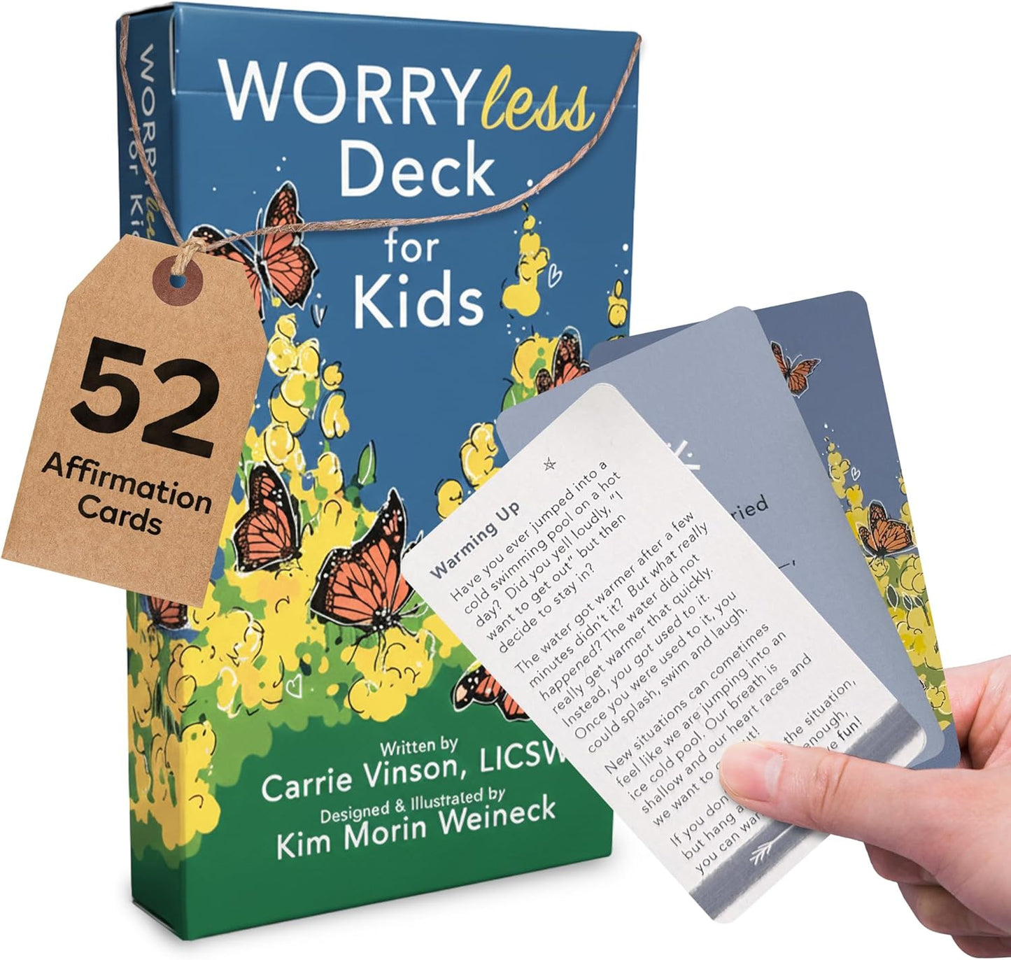 Worry Less Kids Deck - Emotional Regulation Tools for Kids, 52 Therapy Cards with Affirmations & Coping Skills, Helps Children Talk About Feelings, Ideal Tools for Health Therapists