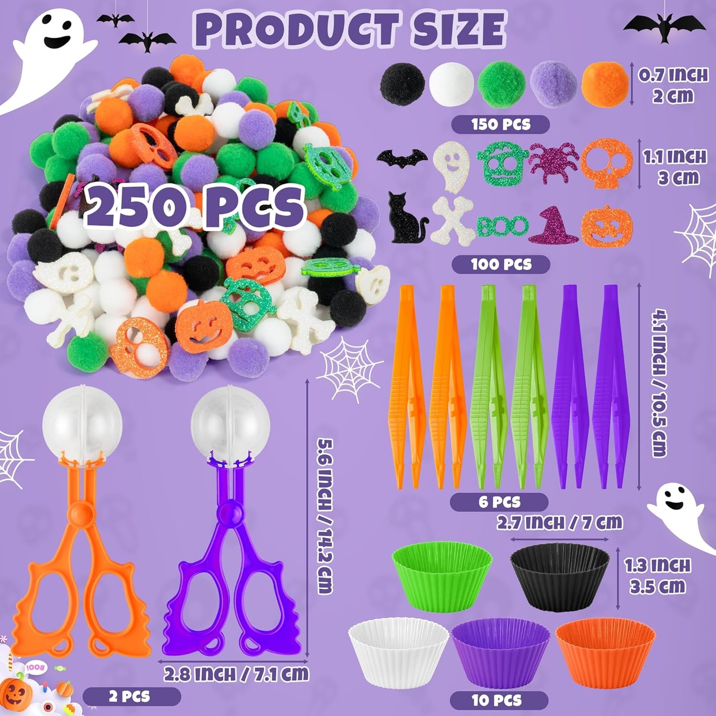 EZdhuawuse Summer Sensory Bin Fillers - 268Pcs Summer Beach Fine Motor Toys Counting Sorting for Kids, Felt Beach Ball Palm Tree Pom Poms Cup Clip for Preschool Education Birthday Gift Party Favors