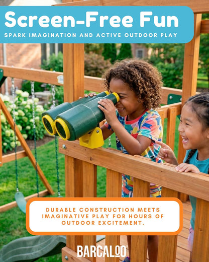 Barcaloo Kids Playset Telescope - Outdoor Backyard Playground Accessories for Kids, Pirate Telescope for Swingset, Jungle Gym, Treehouse, and Playset Accessories