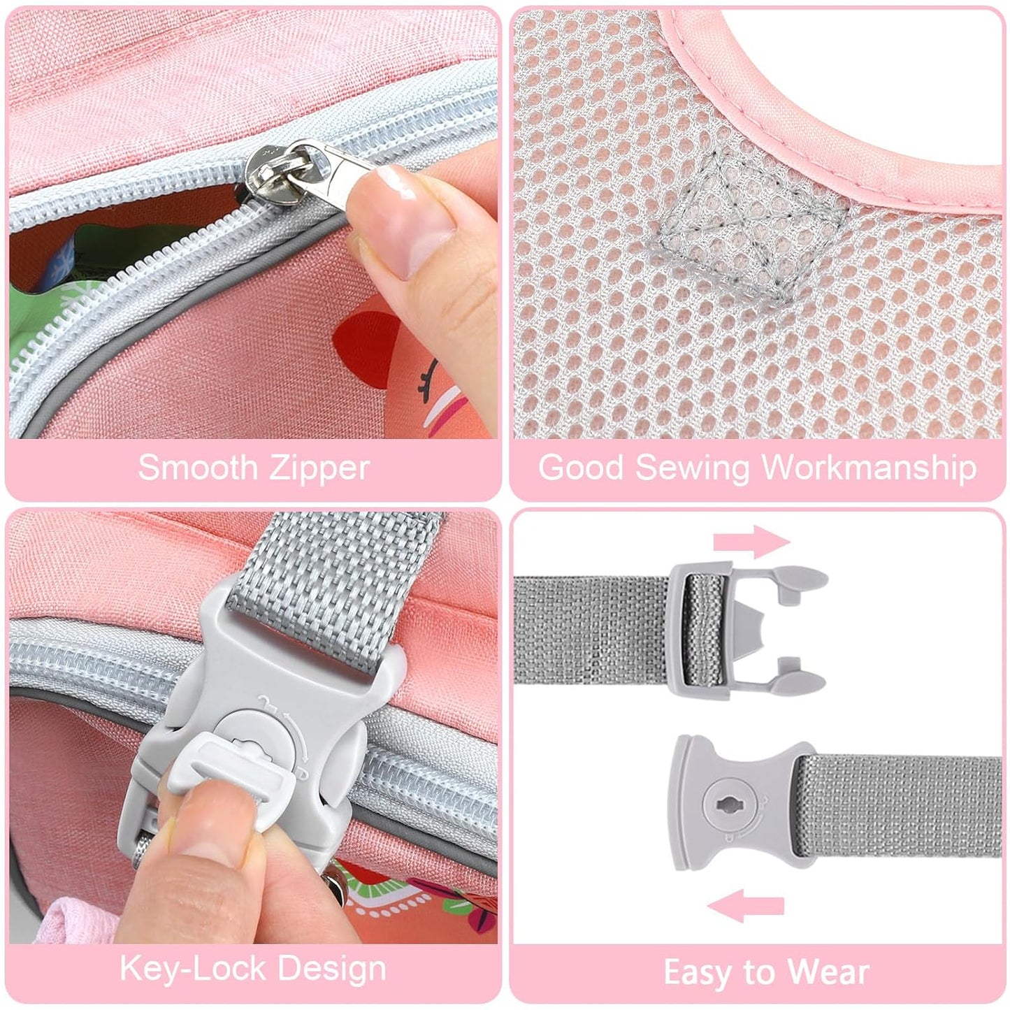 Accmor Toddler Harness Leash + Reflective Anti Lost Wrist Link, Cute Car Kids Back Pack with Hand Strap Collapsible Child Walking Restraint Belt Tether Hold Baby Boys Close for Outdoor Travel
