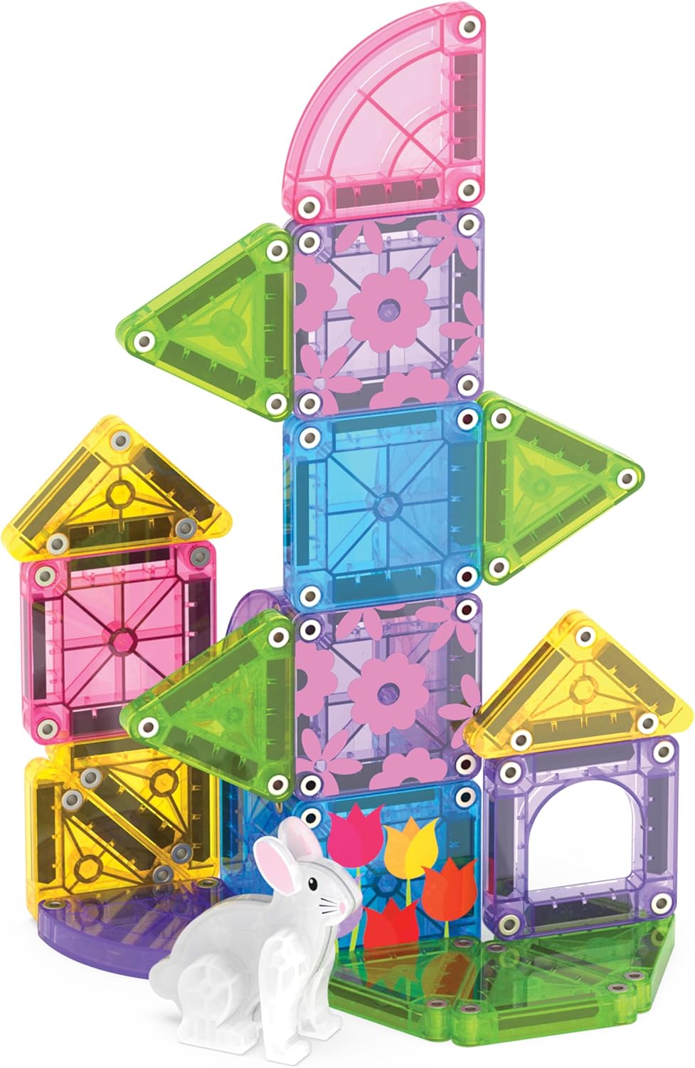 Magna-Tiles microMAGS 26-Piece Travel Magnetic Construction Set – Bold Colors, The Original Magnetic Building Brand