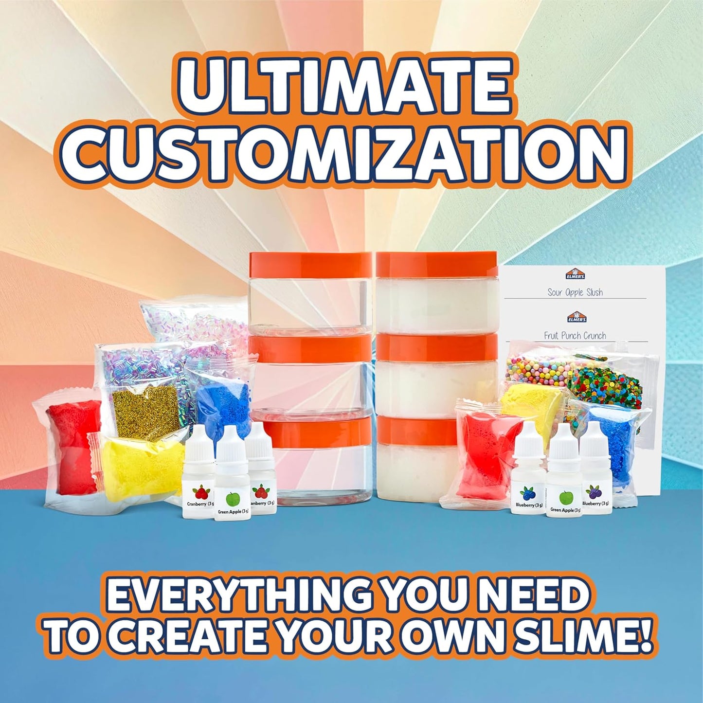 Elmer's Color Wheel Slime Kit, Includes Premade Slime, Clay Color Pigments, Scents, Sheet Labels, 24 Piece Kit - Arts & Crafts, Kids DIY Fun, Summer Activity