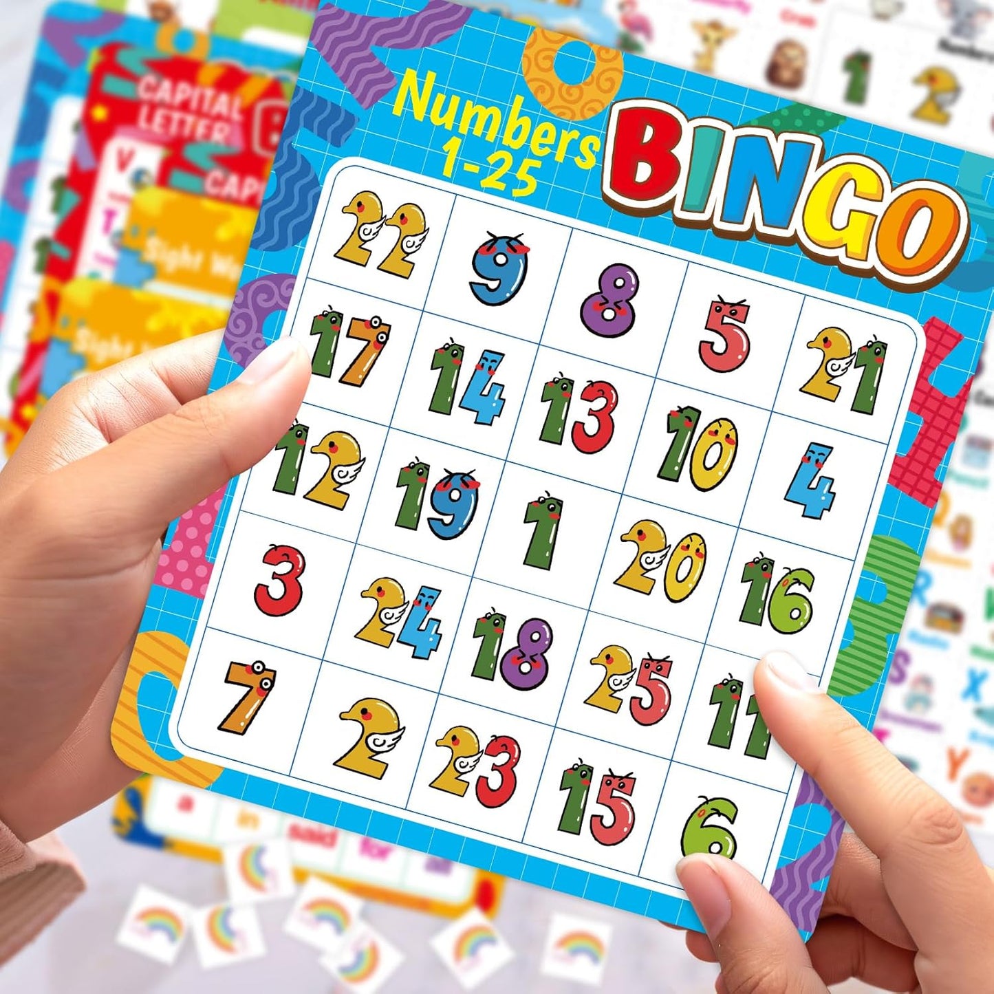 Fancy Land Alphabet Bingo Game Kids Sight Word Bingo Set Number Letter Animal Board Game for Kindergarten Preschool Counting and Matching Skills Development Family Night Classic Educational Supplies