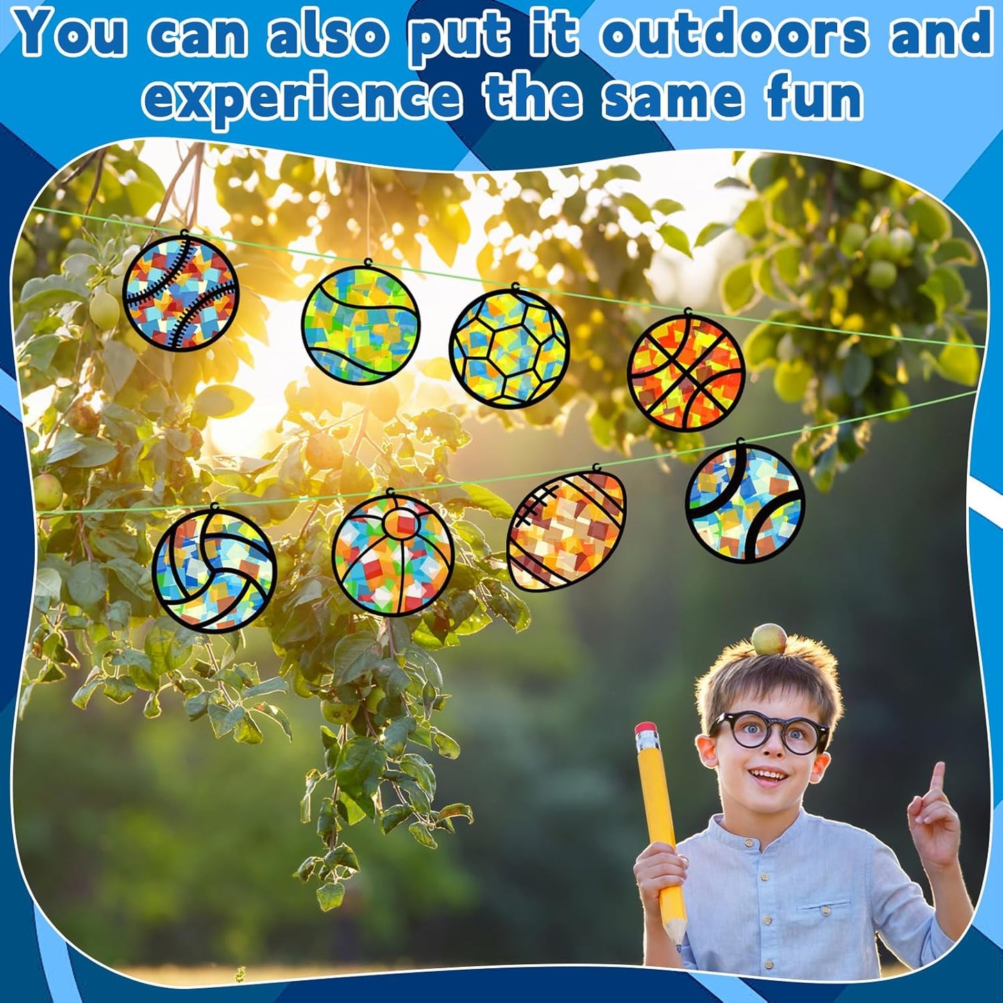 32 Sets Outer Space Suncatchers Craft Kit DIY Window Stained Glass Effect Planet Astronaut Alien Paper Crafts Home School Classroom Decoration Kid Birthday Gift Creative Art Project Activity Game - Colors B