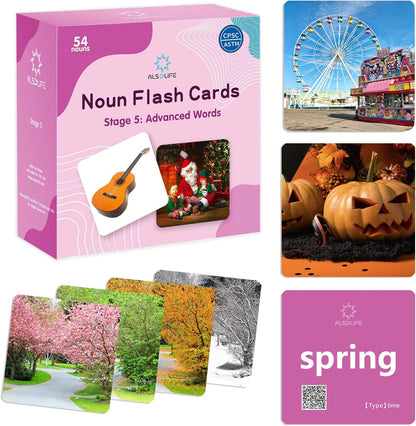 Thick Baby Flash Cards for Toddlers 1-3 Sight Words Flash Cards for Kindergarten，50 First Words Fun Video Flash Cards for Toddlers，Learning Resources Kids Aba Therapy Materials