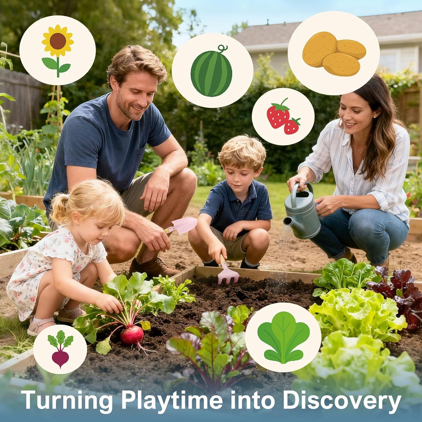 Dreamon Kids Gardening Tools & Bug Catcher Kit, 2-in-1 Outdoor Toys with Wheelbarrow and Bug House, STEM Educational Toys for 3 Year Old, Birthday Gifts Outdoor Gifts for Kids 3-5, Green