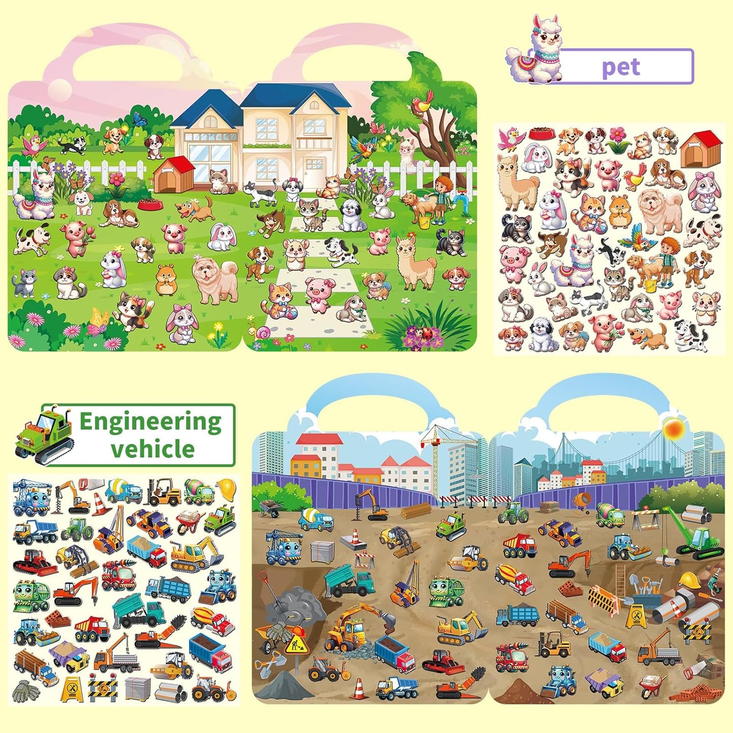 Kalysky 12 Set Reusable Sticker Books for Toddlers 2-4 1-3, Kids 3D Puffy Sticker Activity Books, Birthday Party Favors Goodie Bags Stuffer