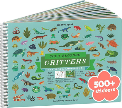 Animals Habitat 500+ Kids Sticker Book by Cupkin Toddler Airplane Travel Activity Coloring and Sticker Book, Road Trip Essentials, 12 Coloring Pages + 12 Scenes for Ages 2–8 Years - Colors B