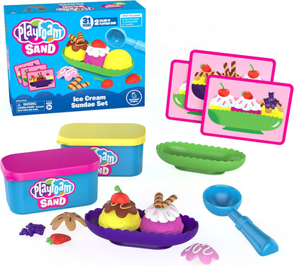 Educational Insights Playfoam Sand Sensory Set - Non-Toxic Play Sand Toys for Toddlers, Squishy Sensory Bin Filler for Home or Preschool Classroom, Moldable Crafting Compound, Kids Ages 3+