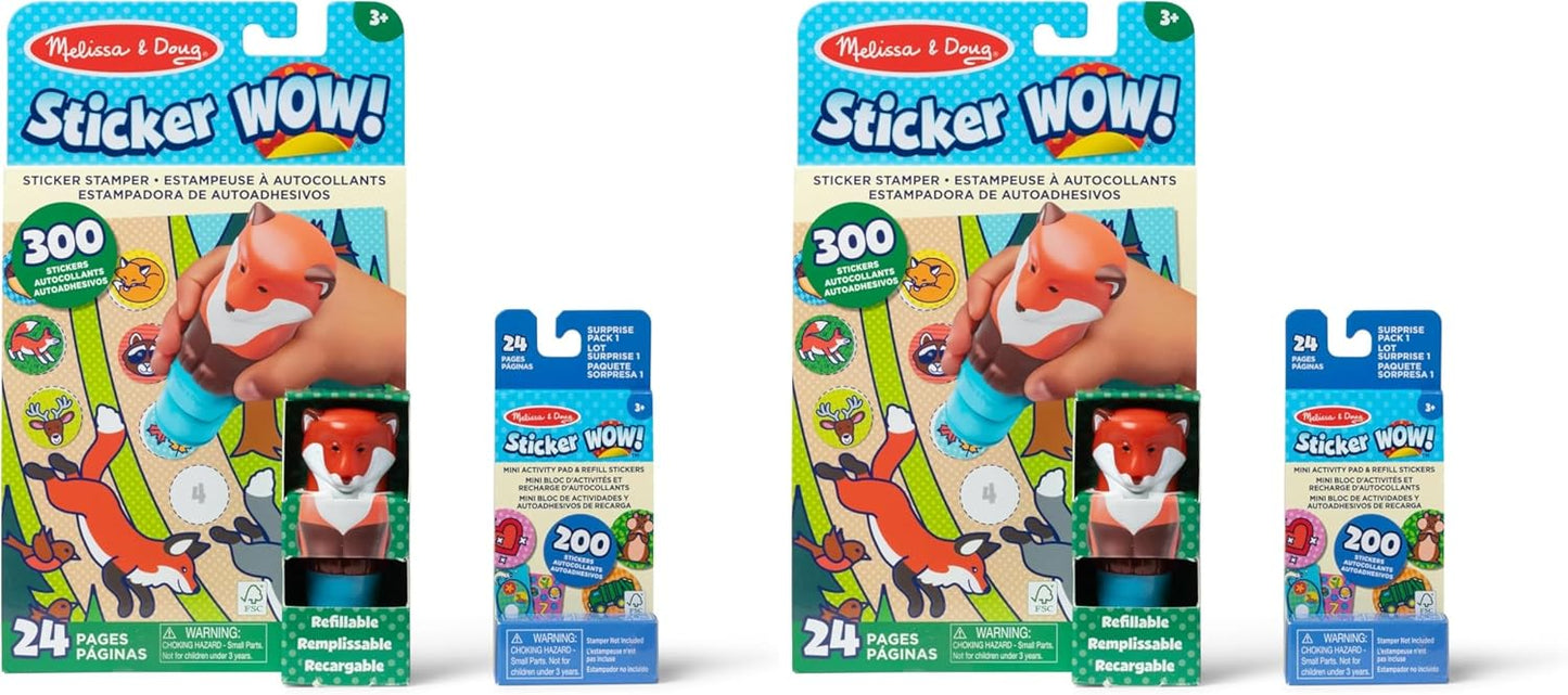 Melissa & Doug Sticker Wow!™ 24-Page Activity Pad and Sticker Stamper, 300 Stickers, Arts and Crafts Fidget Toy Collectible Character – Sea Turtle - for Kids Ages 3+ - FSC Certified