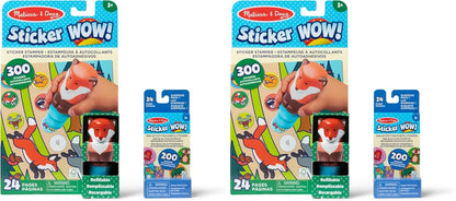 Melissa & Doug Sticker Wow!™ 24-Page Activity Pad and Sticker Stamper, 300 Stickers, Arts and Crafts Fidget Toy Collectible Character – Sea Turtle - for Kids Ages 3+ - FSC Certified