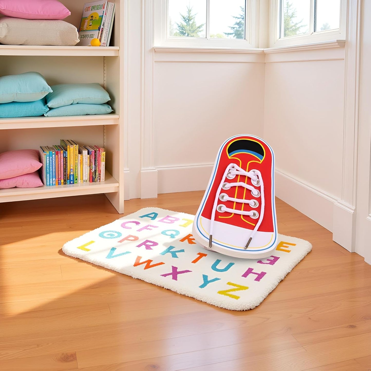 Shoe Tying Practice, Wooden Learn to Tie Your Own Shoes Threading Lacing Shoes Training Early Learning Kits | Threading Lacing Shoes Training Board Early Learning, Decorative Accessories