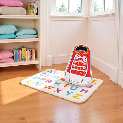 Shoe Tying Practice, Wooden Learn to Tie Your Own Shoes Threading Lacing Shoes Training Early Learning Kits | Threading Lacing Shoes Training Board Early Learning, Decorative Accessories