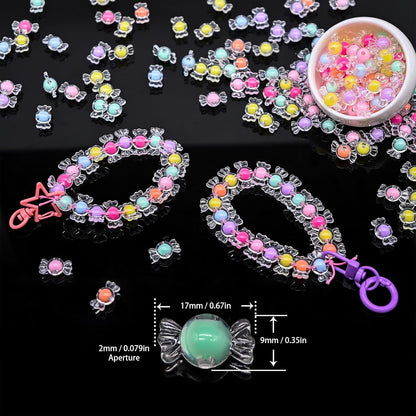 200g+ Candy Bulk Assorted Cute Kandi Beads for Jewelry Making, Bracelet Making Kit, Craft Supplies Charm Beads(Mixed II)